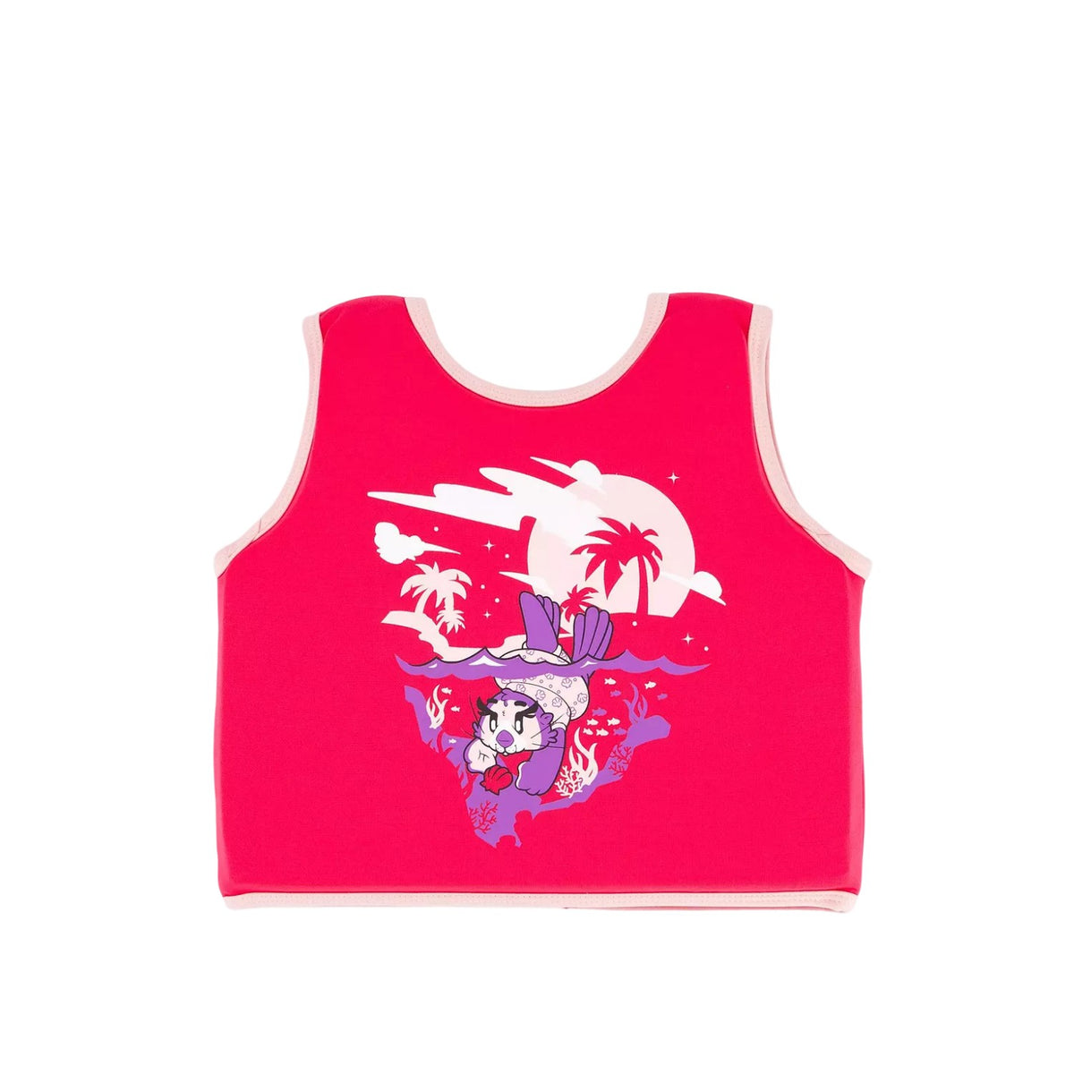 Pink-Purple - Back - Speedo Childrens-Kids Otter Print Swim Vest