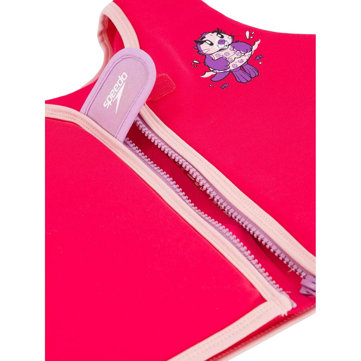 Pink-Purple - Side - Speedo Childrens-Kids Otter Print Swim Vest