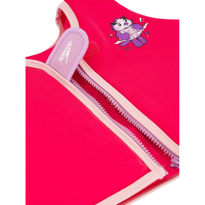 Pink-Purple - Side - Speedo Childrens-Kids Otter Print Swim Vest