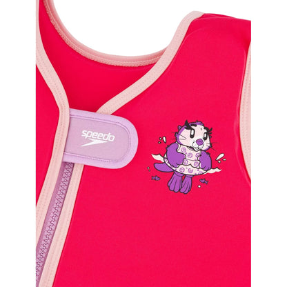 Pink-Purple - Lifestyle - Speedo Childrens-Kids Otter Print Swim Vest
