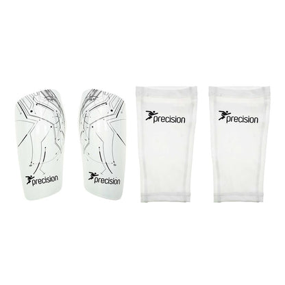 White-Black - Front - Precision Pro Matrix Shin Guards