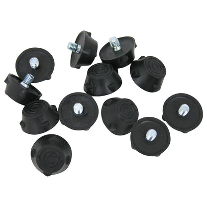Black - Back - Precision Ultra Flat Rubber Football Studs (Pack Of 12)