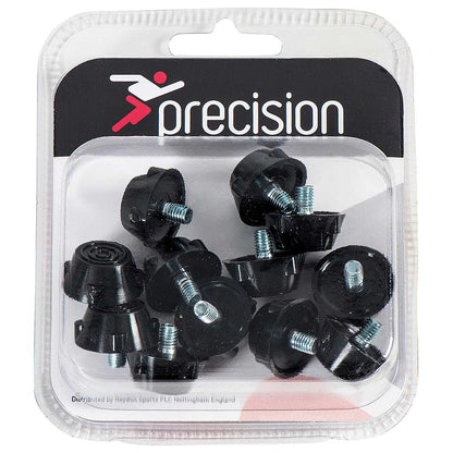Black - Front - Precision Ultra Flat Rubber Football Studs (Pack Of 12)