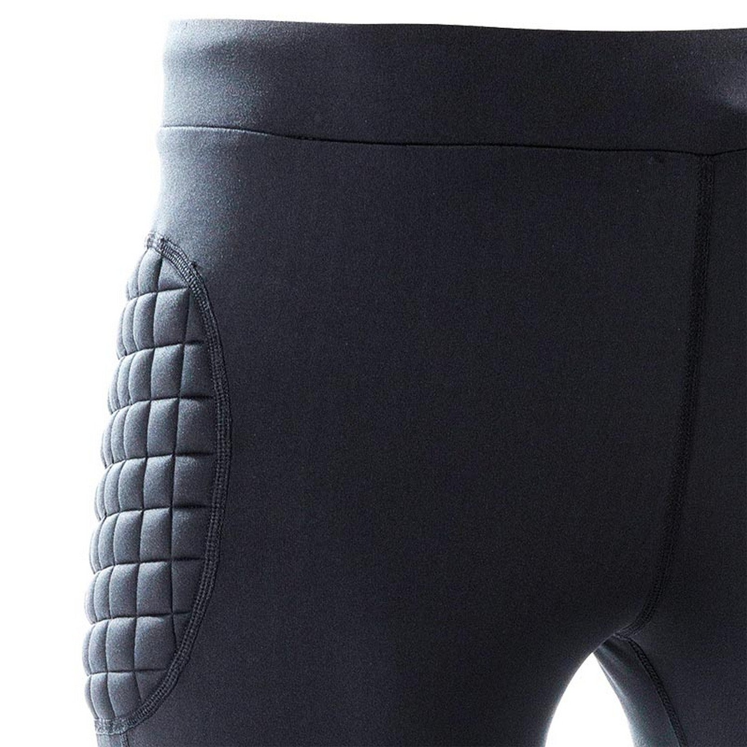 Black-Silver - Back - Precision Unisex Adult Padded Baselayer Goalkeeper Thermal Leggings