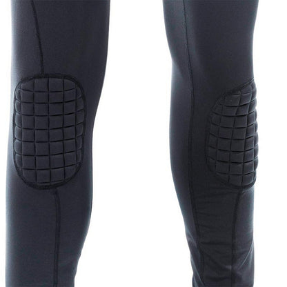 Black-Silver - Side - Precision Unisex Adult Padded Baselayer Goalkeeper Thermal Leggings