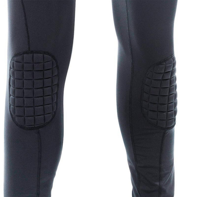 Black-Silver - Side - Precision Unisex Adult Padded Baselayer Goalkeeper Thermal Leggings