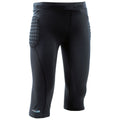 Black - Front - Precision Unisex Adult Padded 3-4 Baselayer Goalkeeper Thermal Bottoms