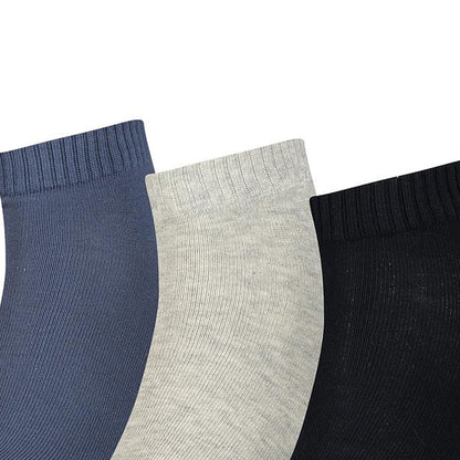 Navy-Black-Light Grey - Side - Puma Unisex Adult Quarter Training Ankle Socks (Pack of 3)