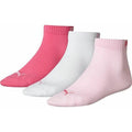 Pink - Back - Puma Unisex Adult Quarter Training Ankle Socks (Pack of 3)