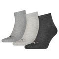 Grey - Front - Puma Unisex Adult Quarter Training Ankle Socks (Pack of 3)