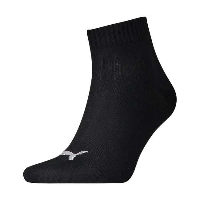 Black - Front - Puma Unisex Adult Quarter Training Ankle Socks (Pack of 3)