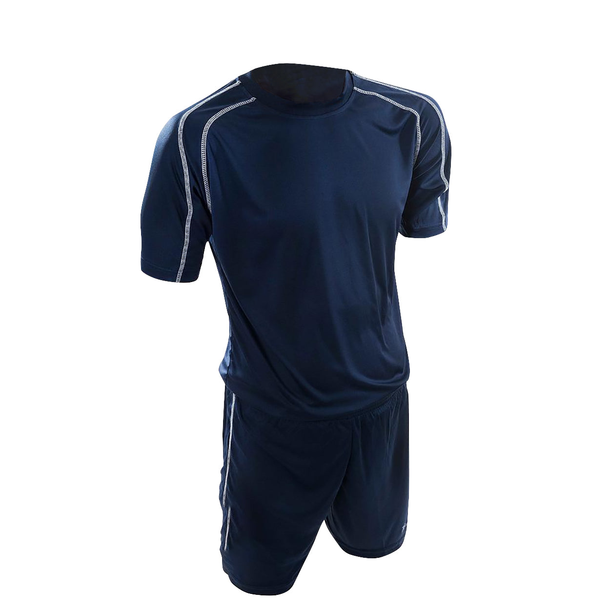 Navy-White - Front - Precision Unisex Adult Lyon T-Shirt & Shorts Set