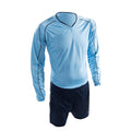 Sky Blue-Navy - Front - Precision Unisex Adult Marseille T-Shirt & Shorts Set