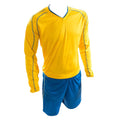 Yellow-Royal Blue - Front - Precision Unisex Adult Marseille T-Shirt & Shorts Set