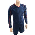 Navy-Red - Front - Precision Unisex Adult Marseille T-Shirt & Shorts Set