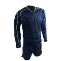 Navy-Fluorescent Lime - Front - Precision Unisex Adult Marseille T-Shirt & Shorts Set
