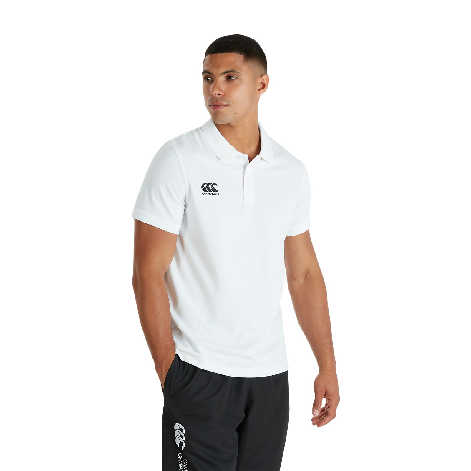 White - Side - Canterbury Mens Waimak Polo Shirt
