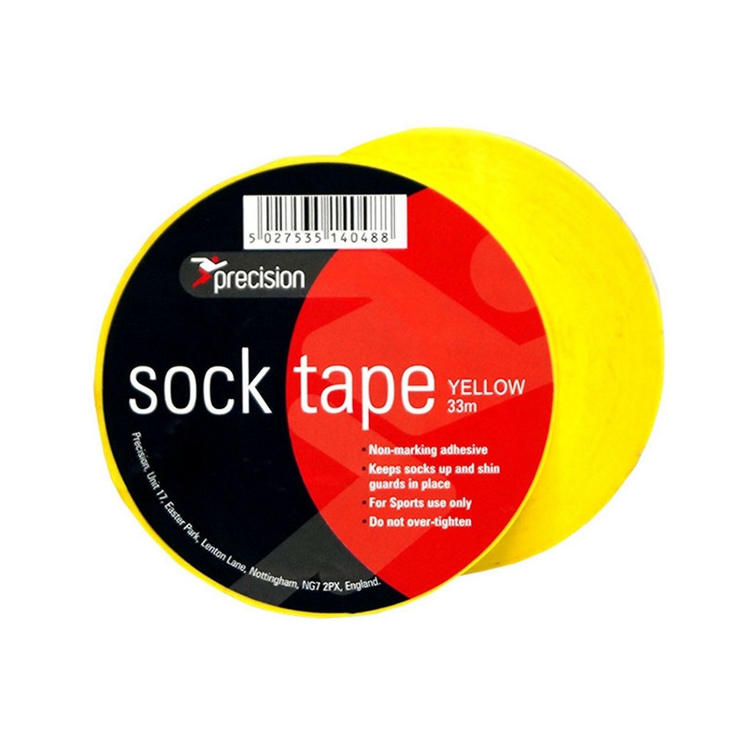 Yellow - Front - Precision 19mm Sock Tape (Pack Of 10)