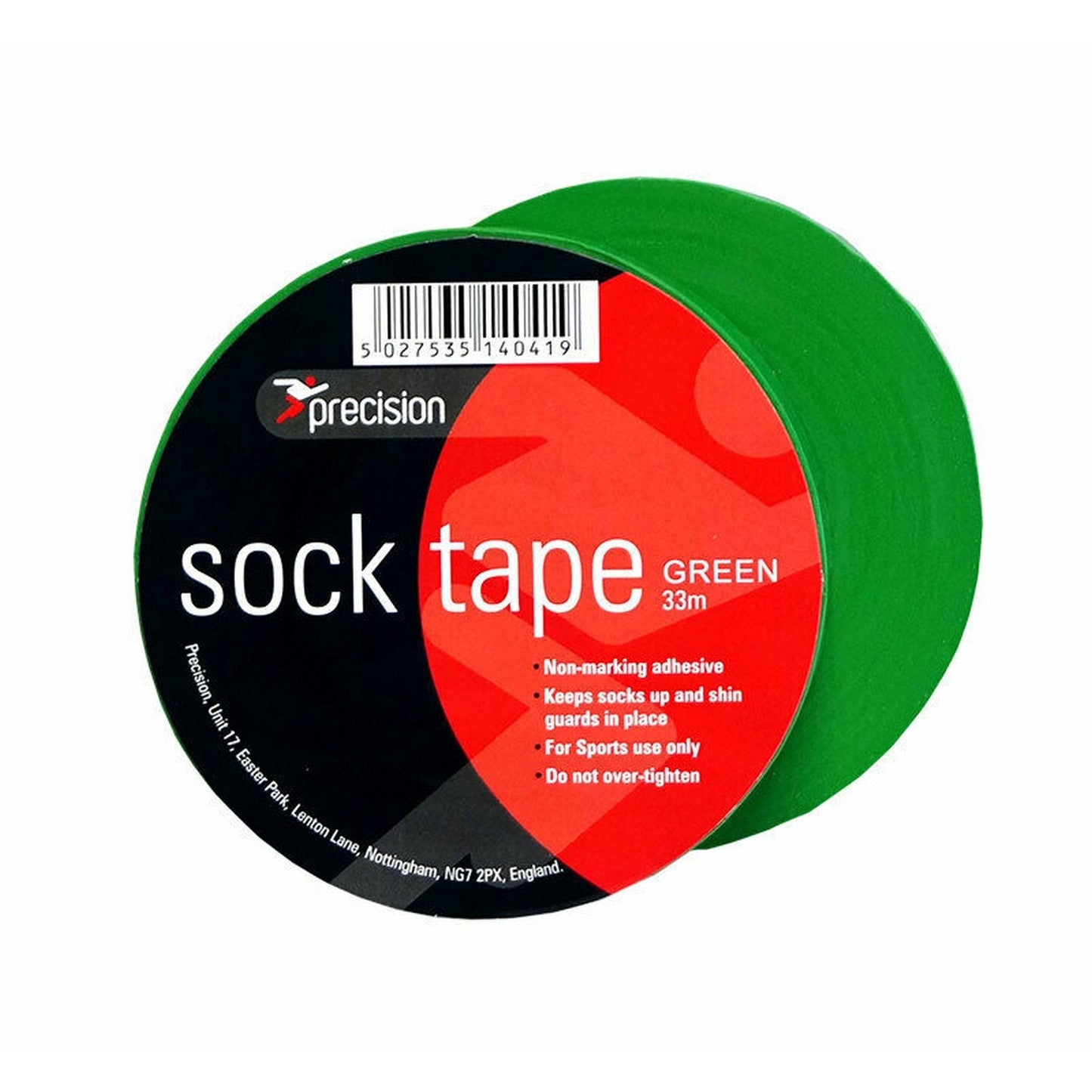 Green - Front - Precision 19mm Sock Tape (Pack Of 10)
