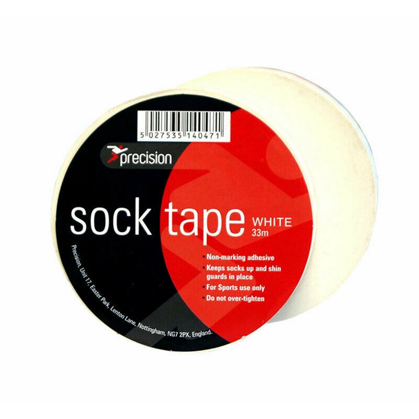 White - Front - Precision 19mm Sock Tape (Pack Of 10)