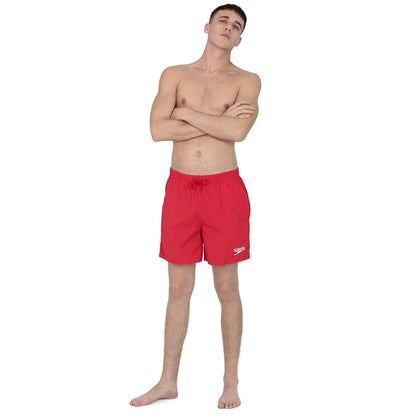 Red - Side - Speedo Mens Essentials 16 Swim Shorts