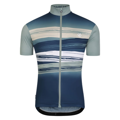 Lilypad Green - Front - Dare 2B Mens Pedal Tread Pattern AEP Short-Sleeved Jersey