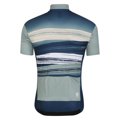 Lilypad Green - Back - Dare 2B Mens Pedal Tread Pattern AEP Short-Sleeved Jersey