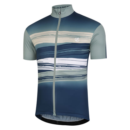 Lilypad Green - Side - Dare 2B Mens Pedal Tread Pattern AEP Short-Sleeved Jersey
