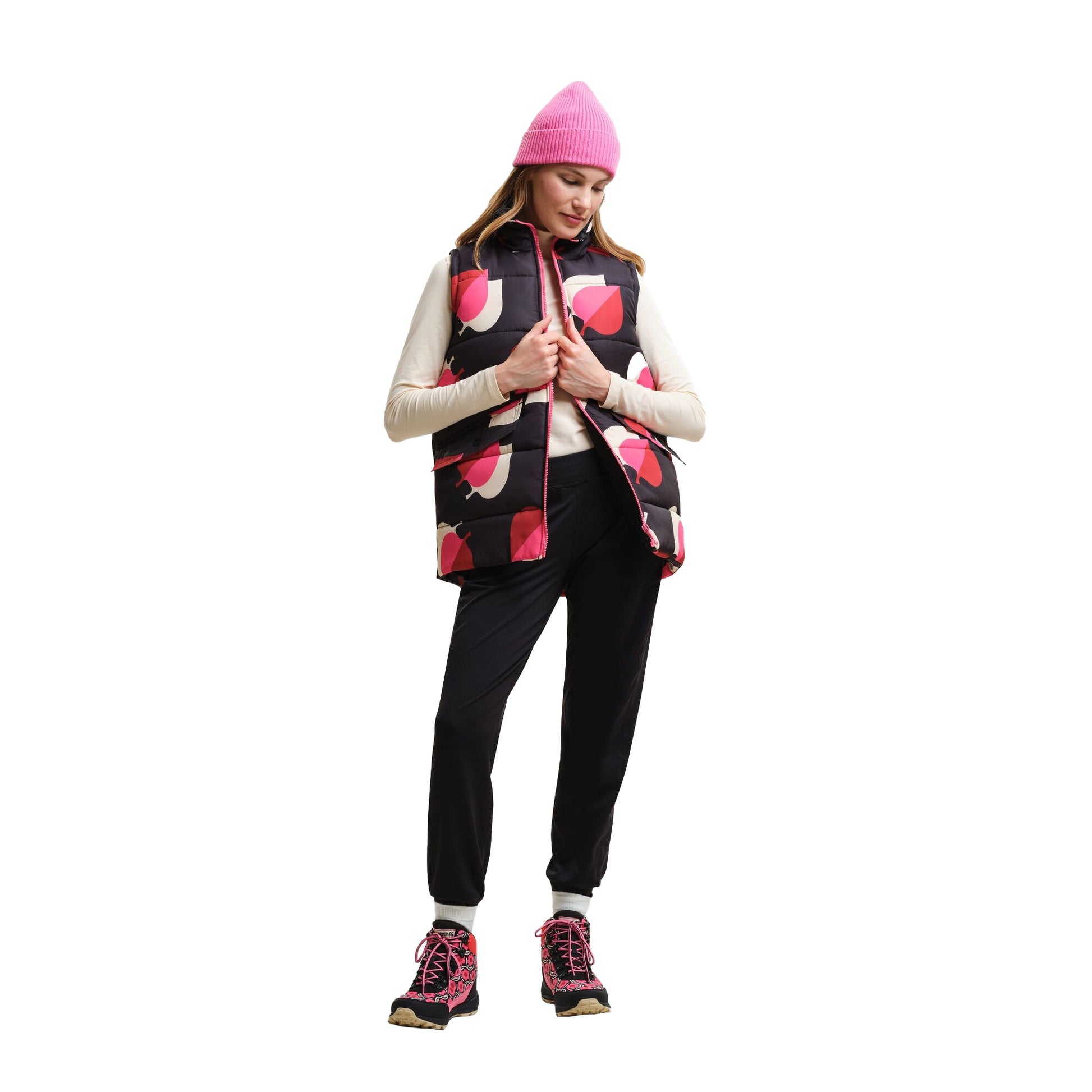 Shadow-Pink - Lifestyle - Regatta Womens-Ladies Orla Kiely Elm Leaf Gilet