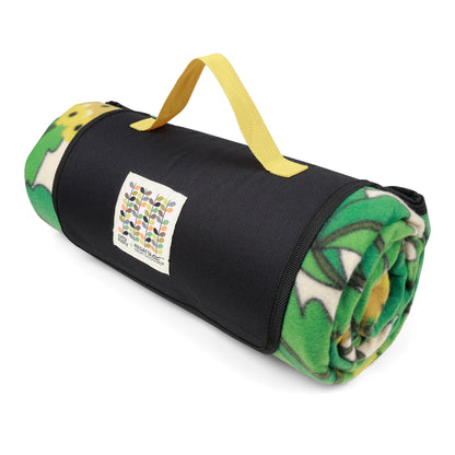 Green-Yellow - Side - Regatta Orla Kiely Printed Picnic Blanket