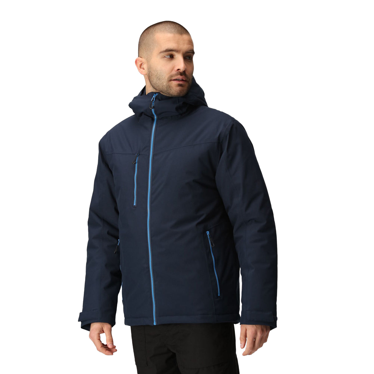 Navy-French Blue - Side - Regatta Professional Mens Insulated Waterproof Jacket