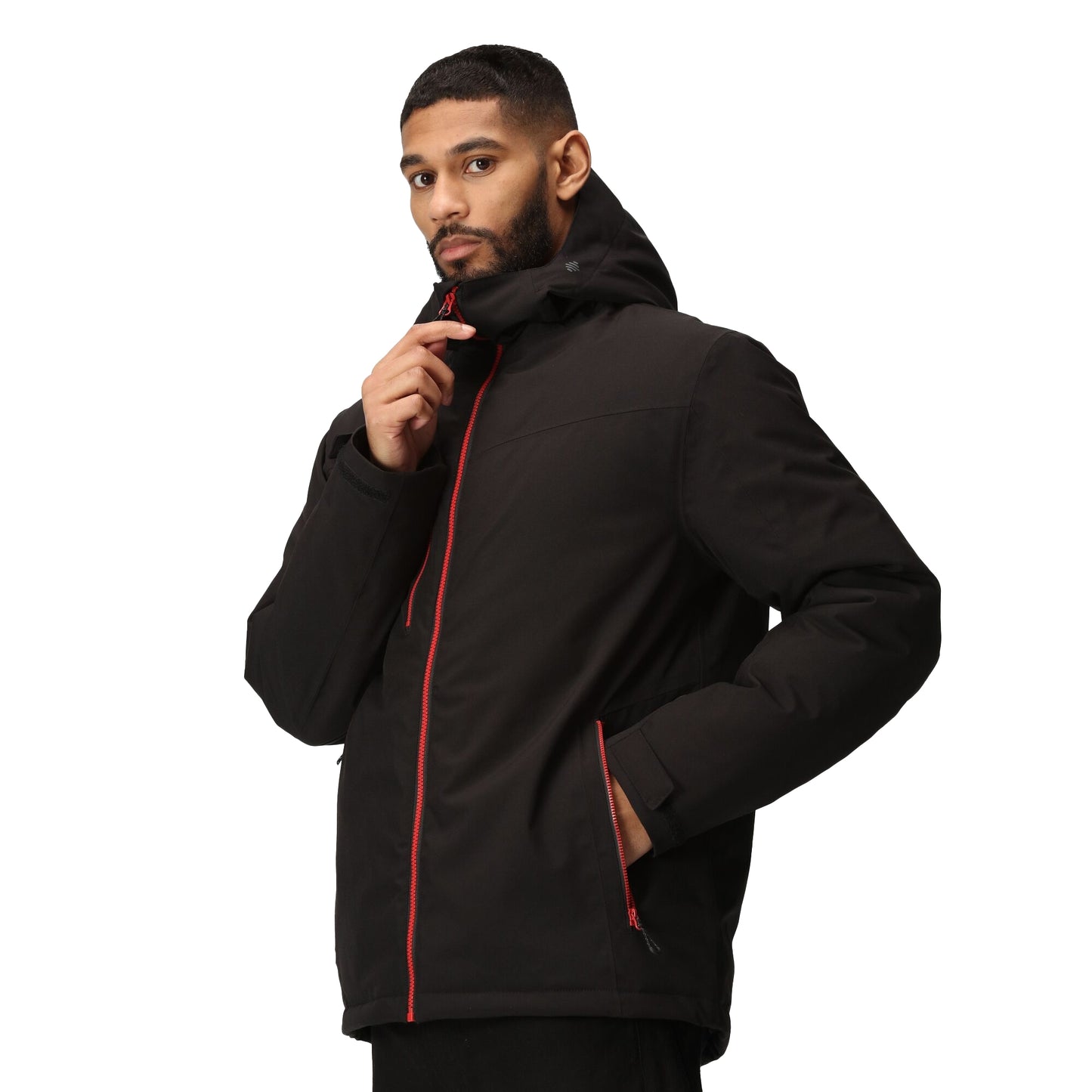Black-Classic Red - Side - Regatta Professional Mens Insulated Waterproof Jacket