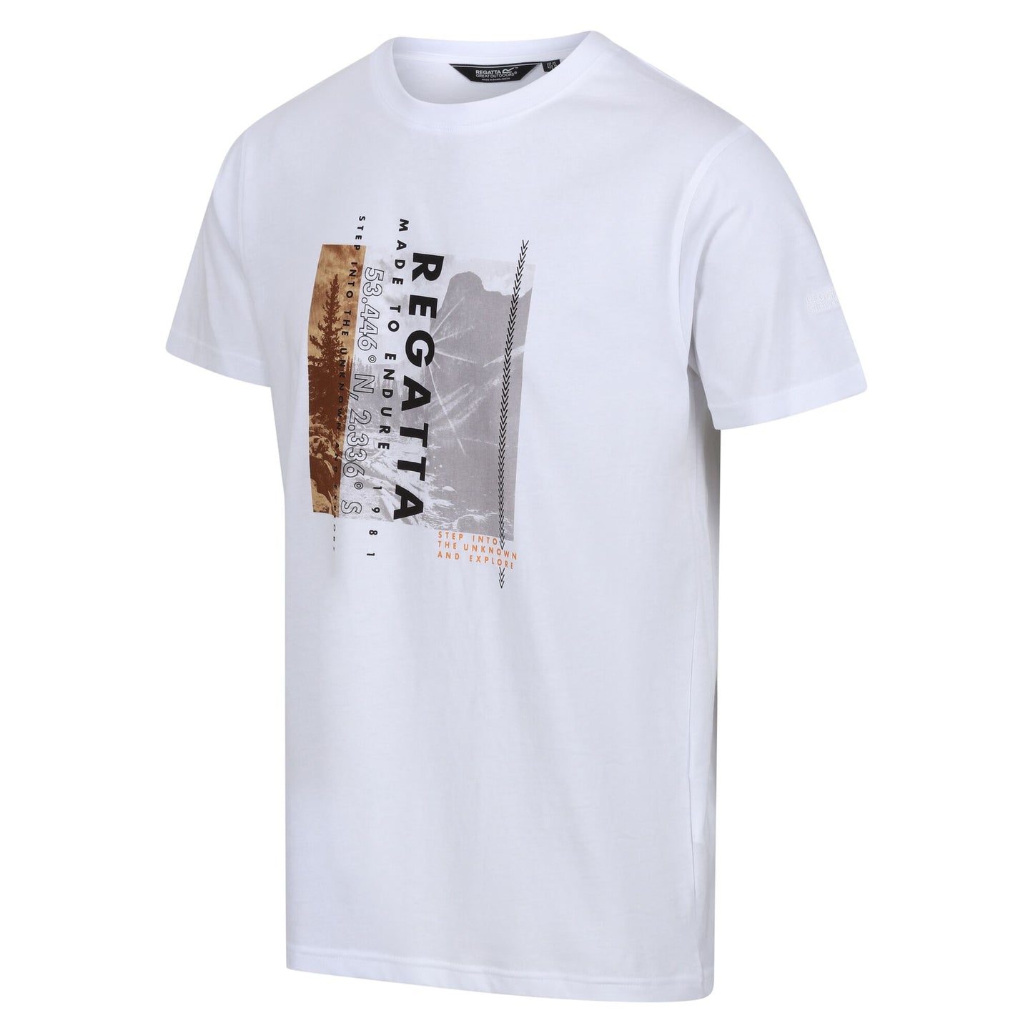 White - Side - Regatta Mens Cline VII Tree T-Shirt