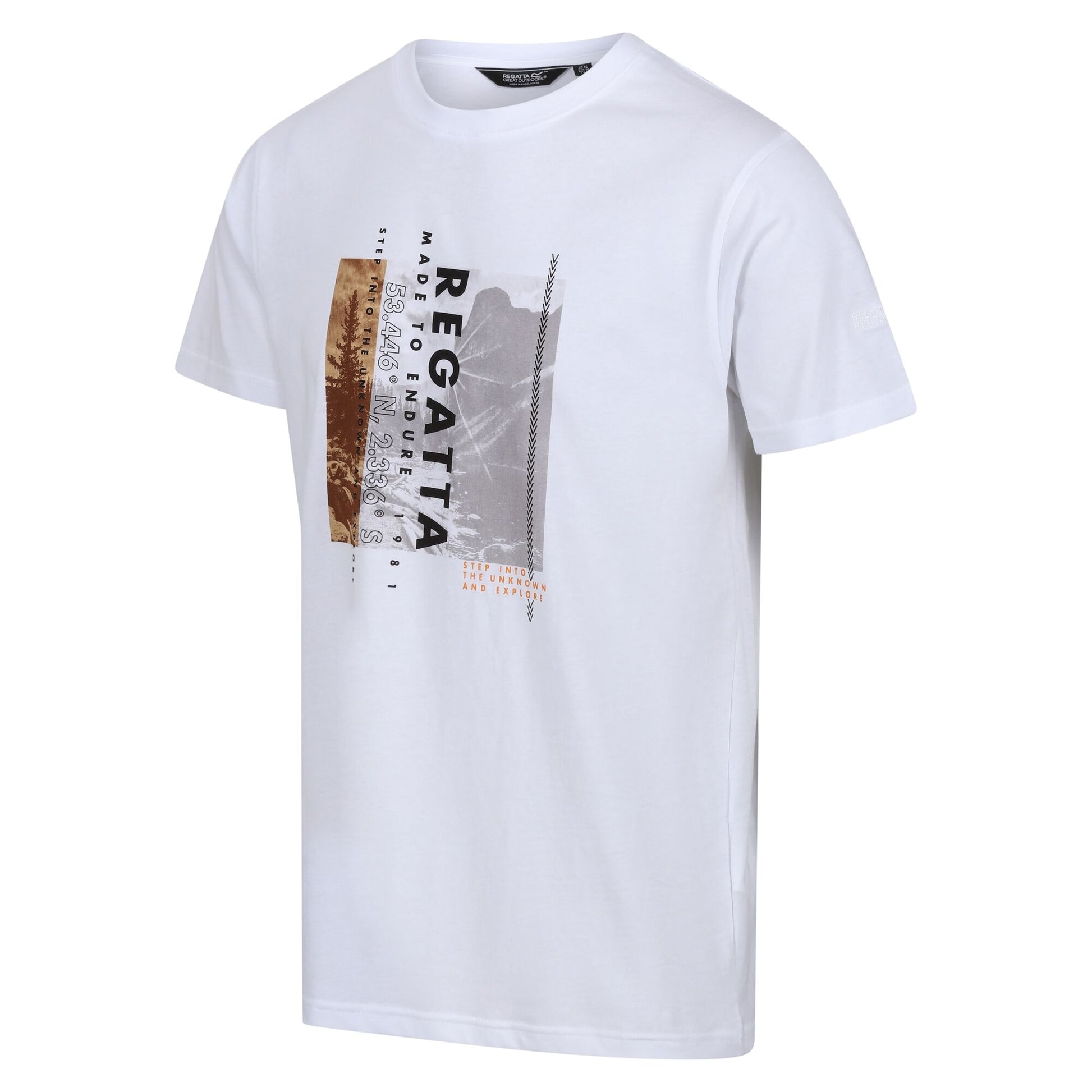 White - Side - Regatta Mens Cline VII Tree T-Shirt