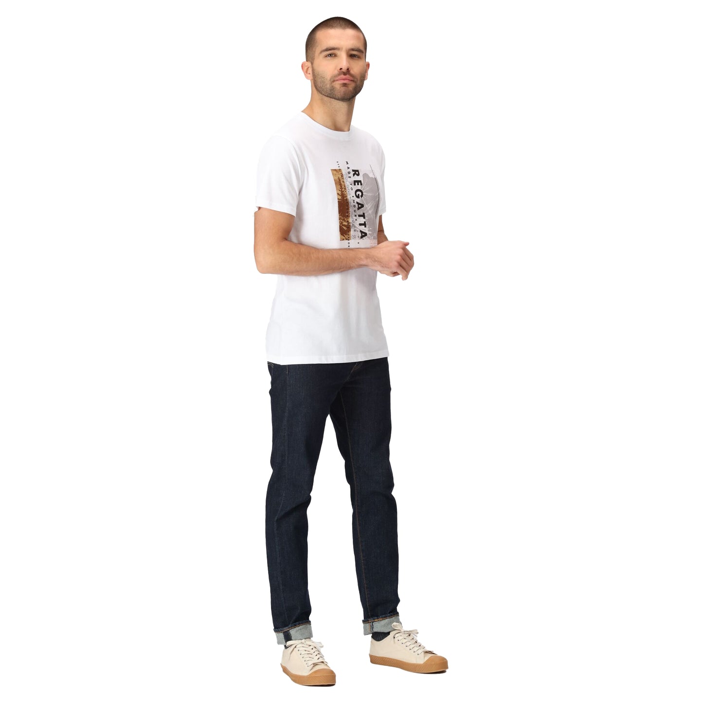 White - Close up - Regatta Mens Cline VII Tree T-Shirt