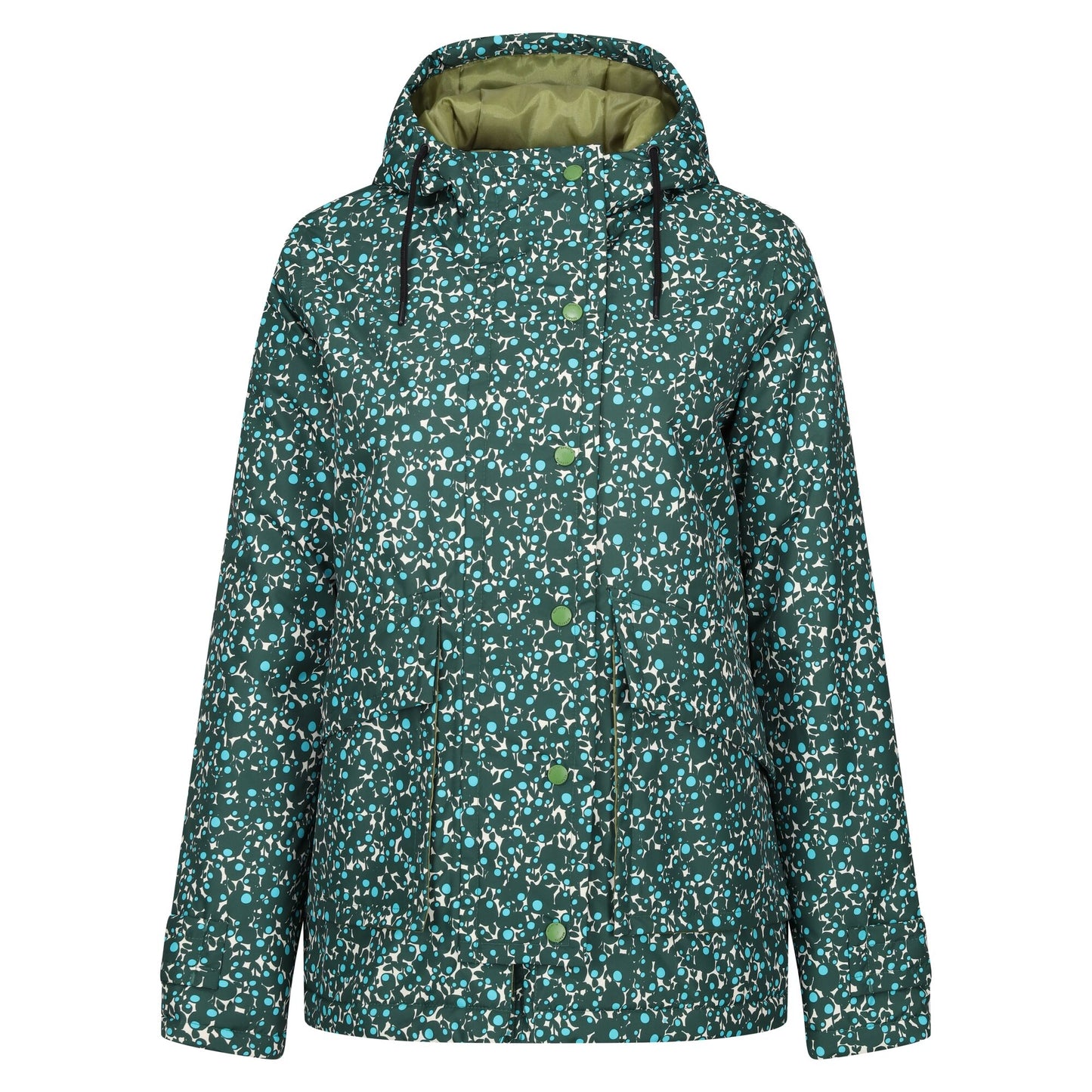 Jade - Front - Regatta Womens-Ladies Orla Kiely Swing Berry Bubble Waterproof Jacket