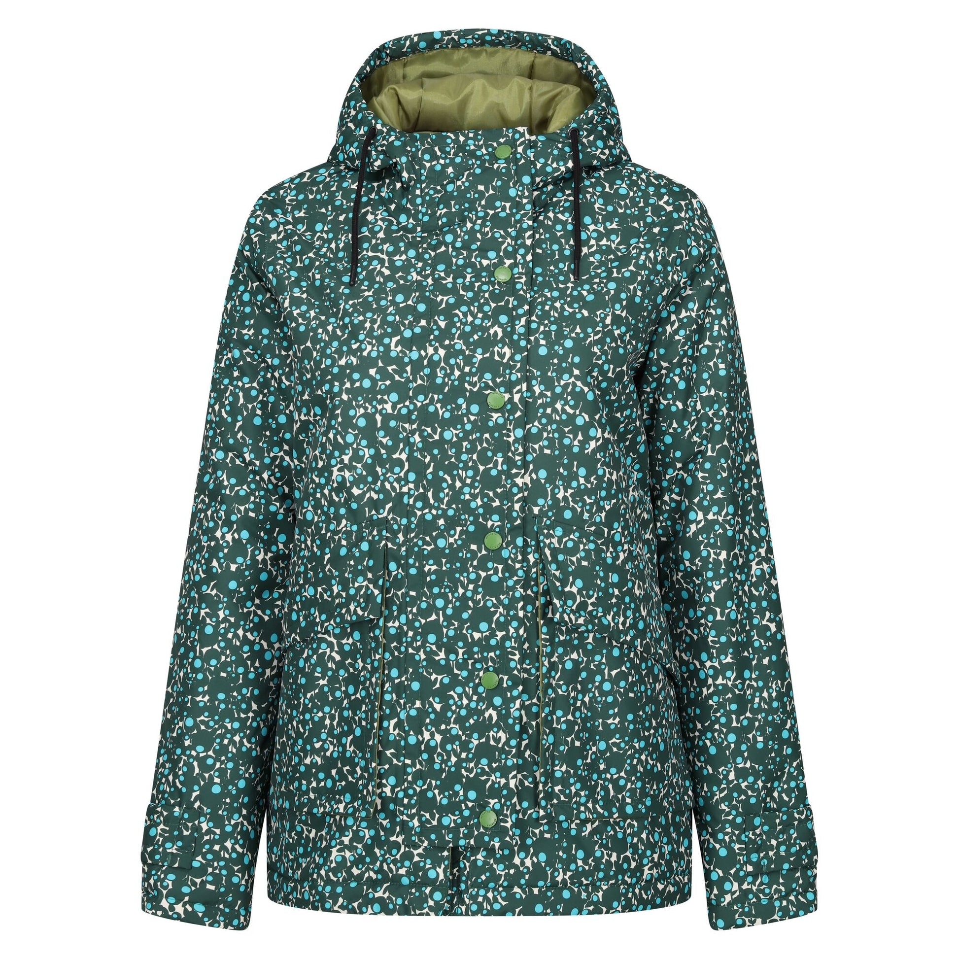 Jade - Front - Regatta Womens-Ladies Orla Kiely Swing Berry Bubble Waterproof Jacket