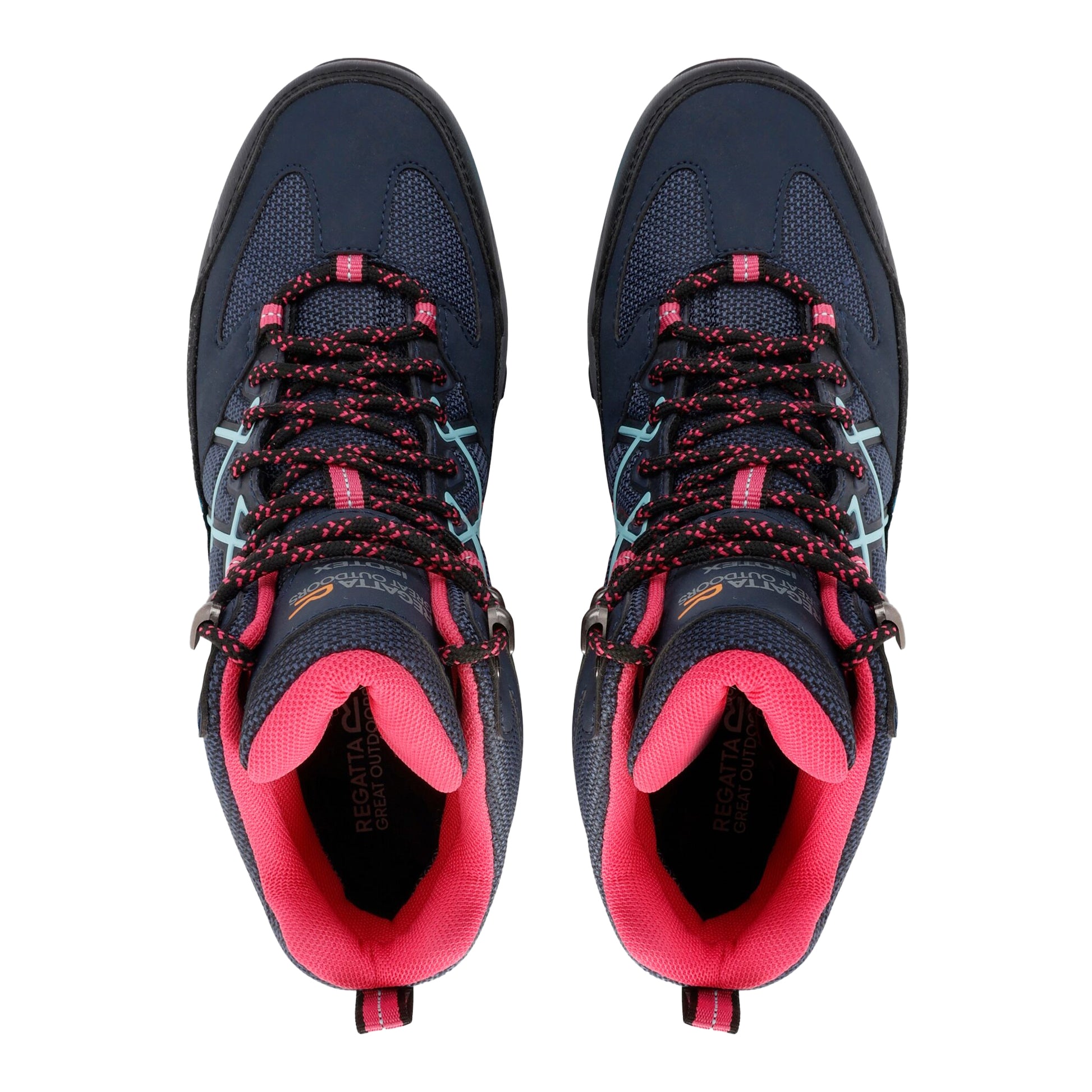 Navy-Pink - Side - Regatta Womens-Ladies Samaris III Walking Boots