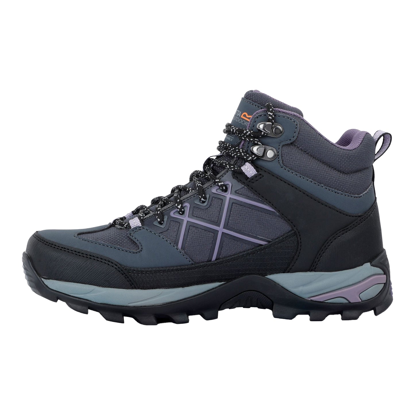 Seal Grey-Purple Sage - Side - Regatta Womens-Ladies Samaris III Walking Boots