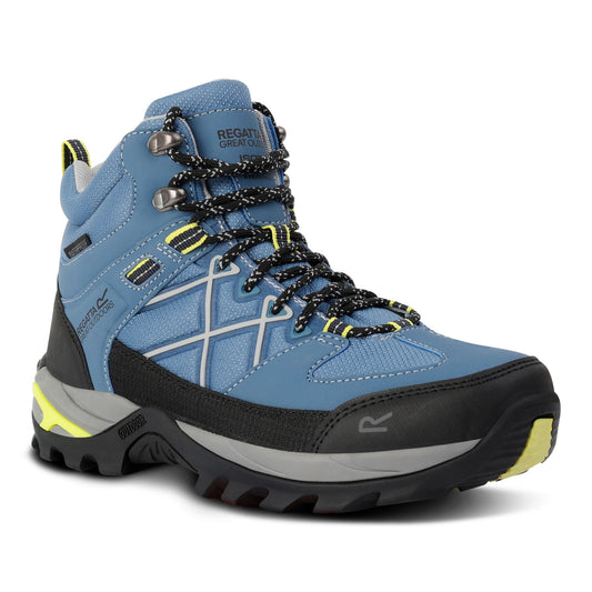 Coronet Blue-Lime Punch - Front - Regatta Womens-Ladies Samaris III Walking Boots