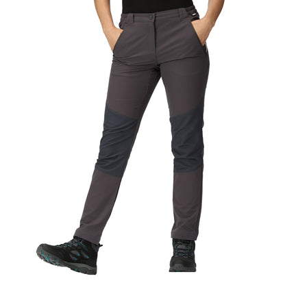 Seal Grey - Side - Regatta Womens-Ladies Questra V Walking Trousers