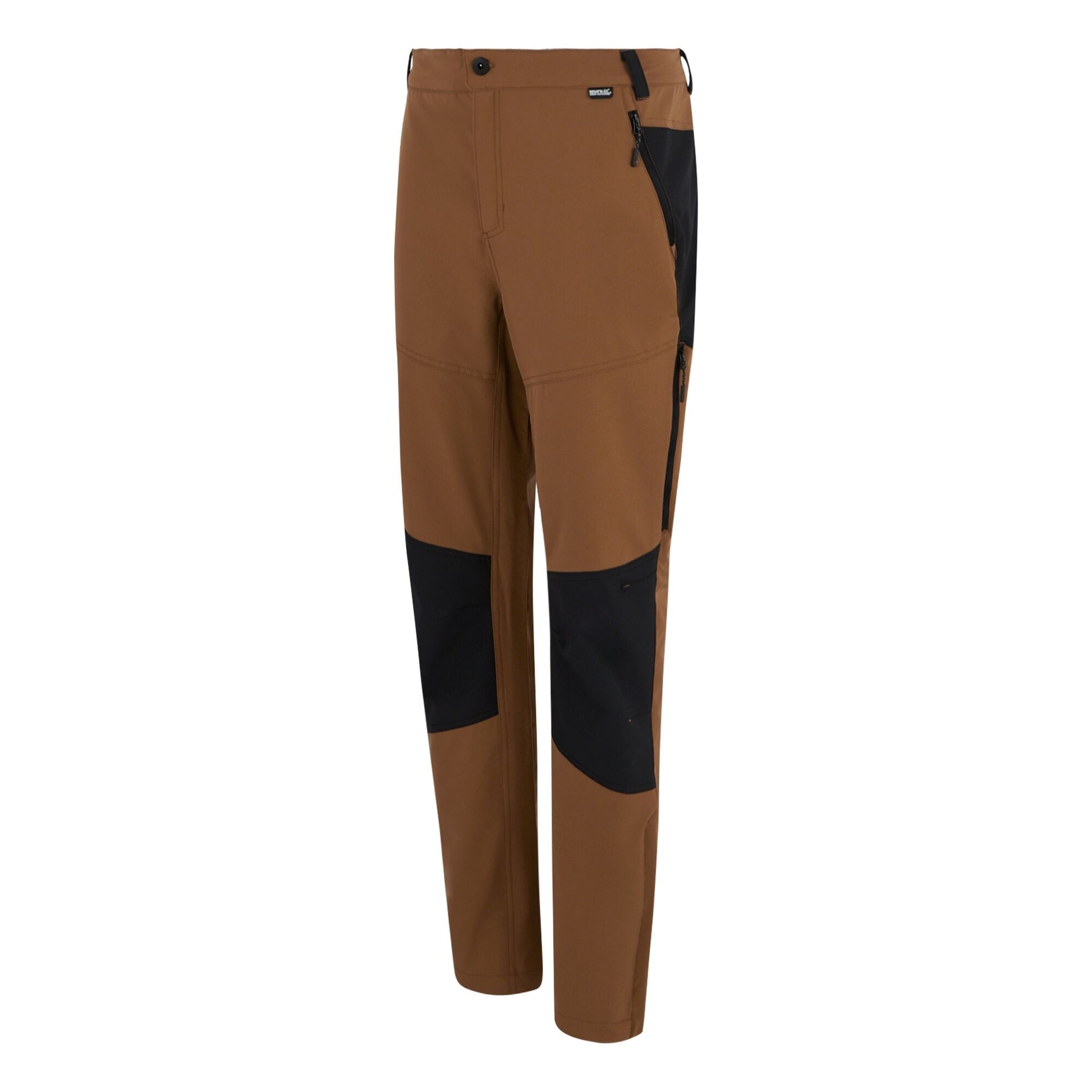 Nut Brown-Black - Side - Regatta Mens Questra V Hiking Trousers