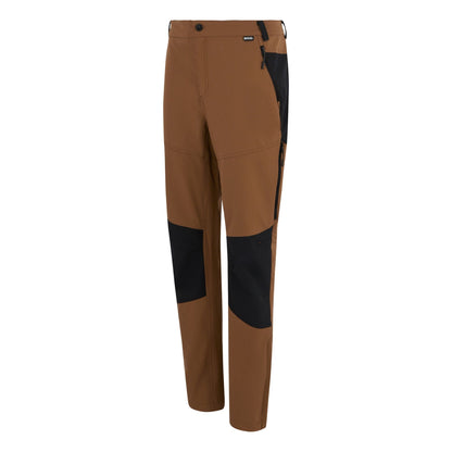 Nut Brown-Black - Side - Regatta Mens Questra V Hiking Trousers