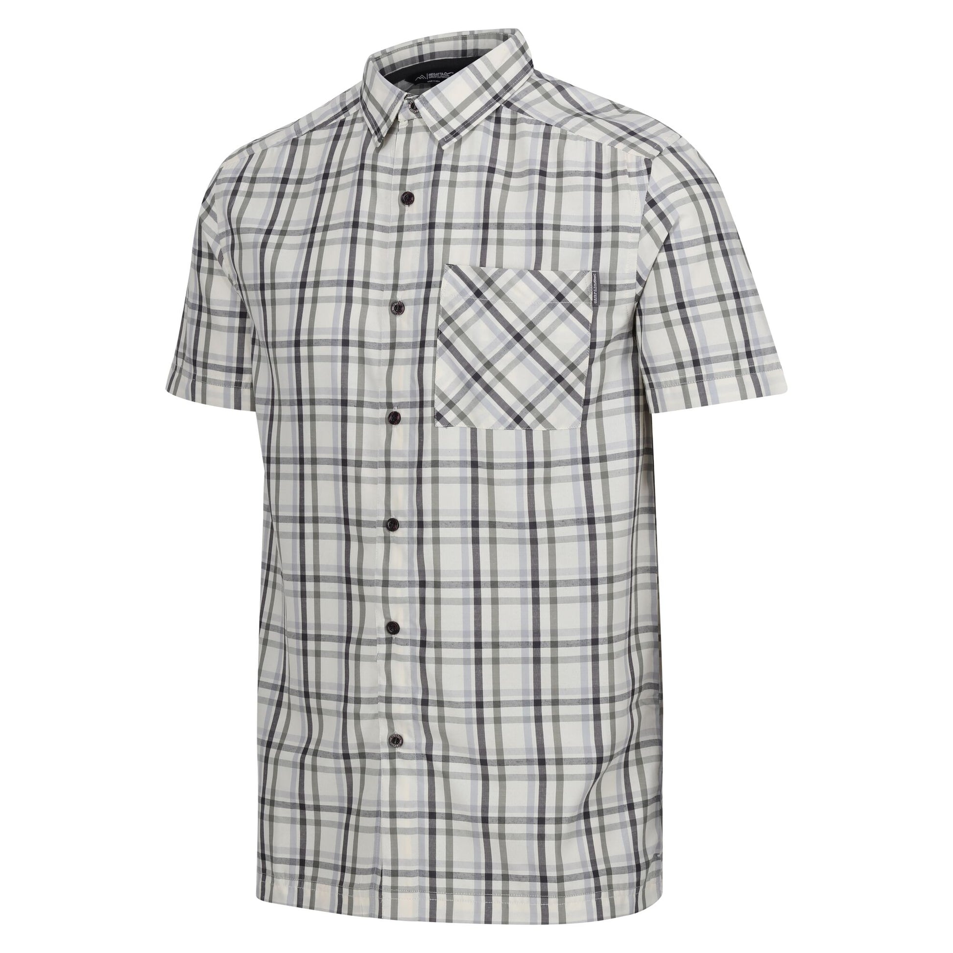 Agave Green-Ash - Side - Regatta Mens Mindano VIII Patterned Short-Sleeved Shirt