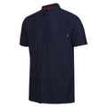 Moonlight Denim-Navy - Pack Shot - Regatta Mens Mindano VIII Patterned Short-Sleeved Shirt