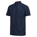 Moonlight Denim-Navy - Side - Regatta Mens Mindano VIII Patterned Short-Sleeved Shirt