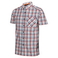 Danger Red-Coronet Blue - Side - Regatta Mens Mindano VIII Patterned Short-Sleeved Shirt