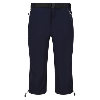 Navy - Front - Regatta Mens Xert Stretch III Stretch Active Capri Shorts