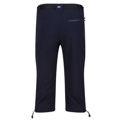 Navy - Back - Regatta Mens Xert Stretch III Stretch Active Capri Shorts