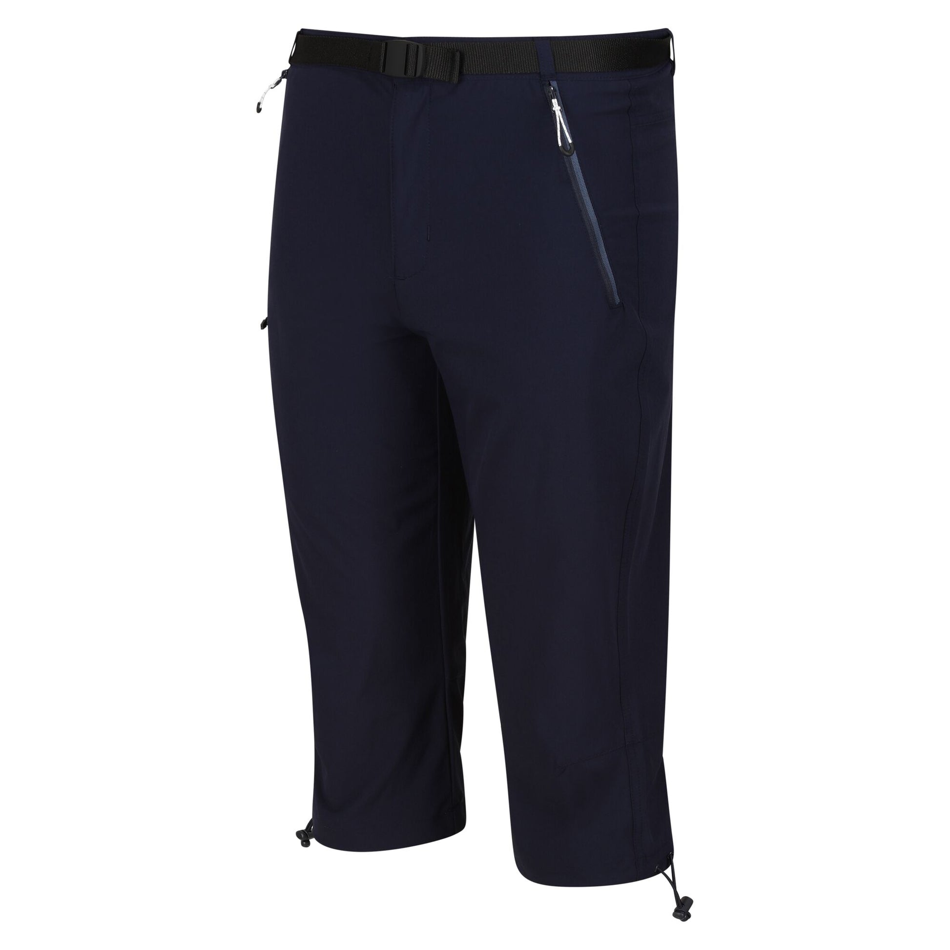 Navy - Side - Regatta Mens Xert Stretch III Stretch Active Capri Shorts